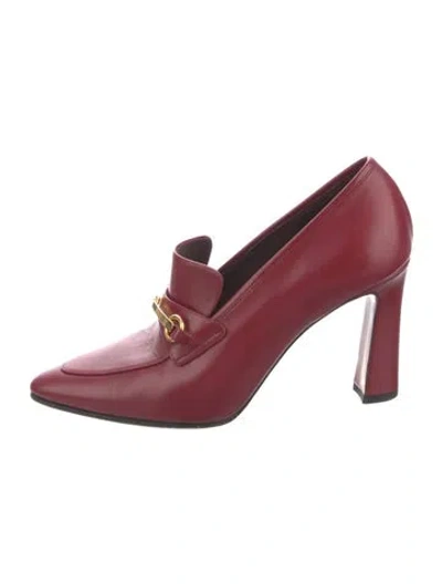 Pre-owned The Row Lady Leather Pumps In Red