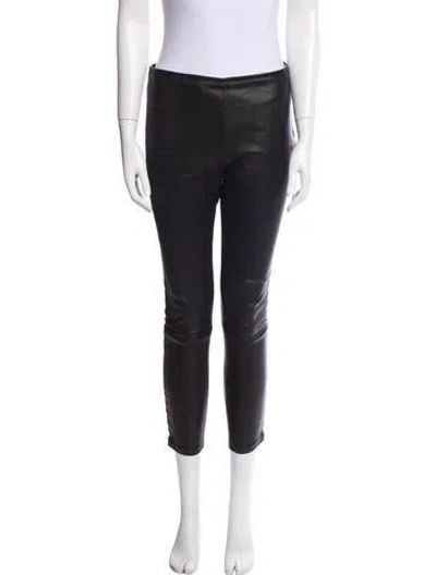 Pre-owned The Row Lamb Leather Skinny Leg Pants In Black