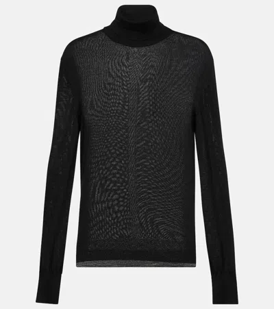 The Row Lambeth Cashmere Turtleneck Sweater In Black