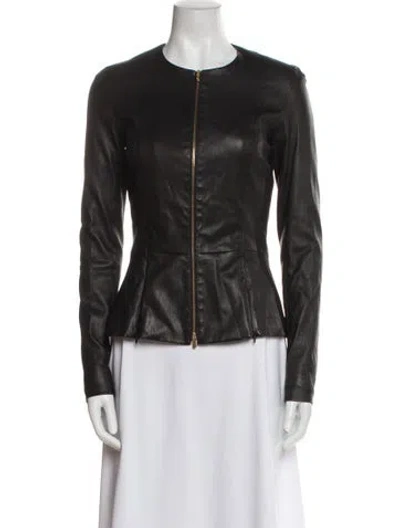 Pre-owned The Row Lambskin Biker Jacket In Black