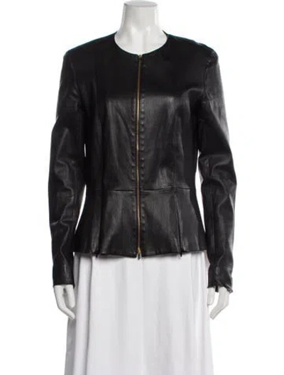 Pre-owned The Row Lambskin Biker Jacket In Black