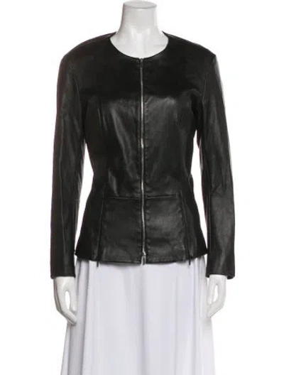 Pre-owned The Row Lambskin Biker Jacket In Black