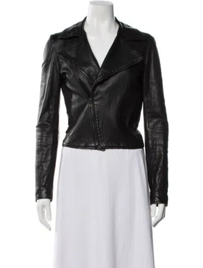 Pre-owned The Row Lambskin Biker Jacket In Black
