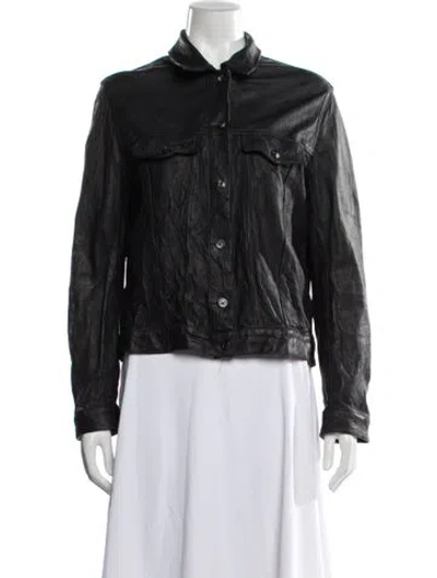 Pre-owned The Row Lambskin Biker Jacket In Black