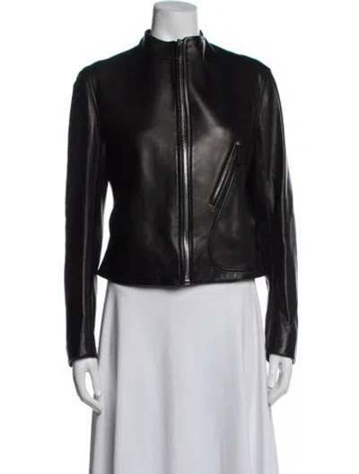 Pre-owned The Row Lambskin Biker Jacket In Black
