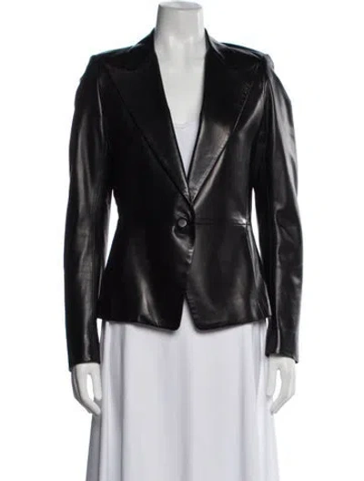Pre-owned The Row Lambskin Biker Jacket In Black