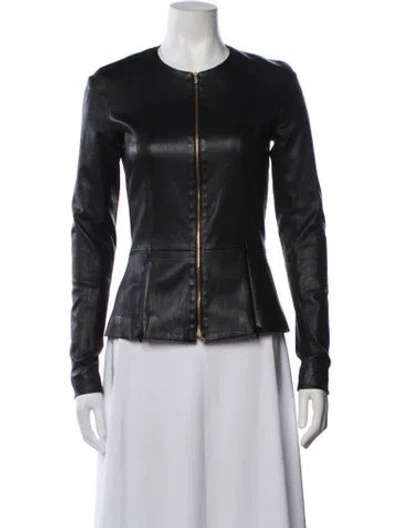 Pre-owned The Row Lambskin Biker Jacket In Black