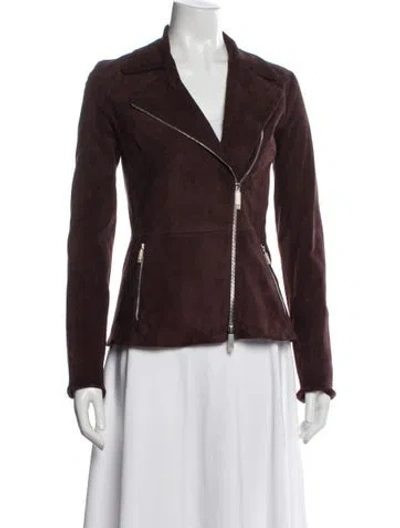 Pre-owned The Row Lambskin Biker Jacket In Brown