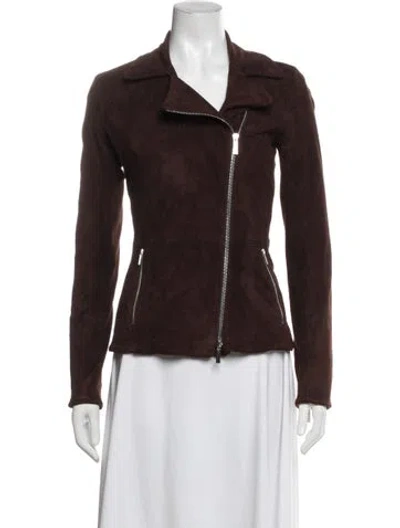 Pre-owned The Row Lambskin Biker Jacket In Brown