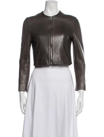 Pre-owned The Row Lambskin Biker Jacket In Brown