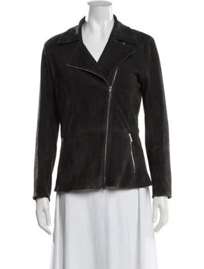 Pre-owned The Row Lambskin Biker Jacket In Grey