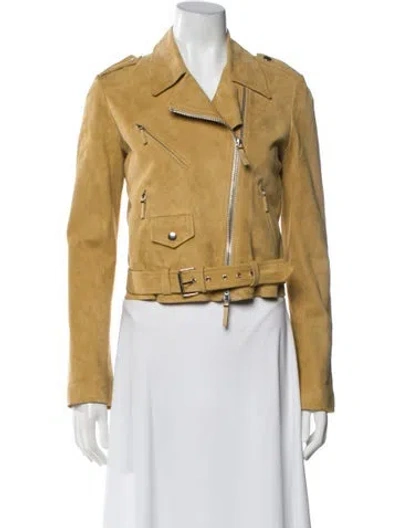 Pre-owned The Row Lambskin Biker Jacket In Neutral