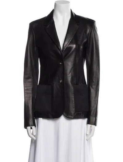 Pre-owned The Row Lambskin Blazer In Black