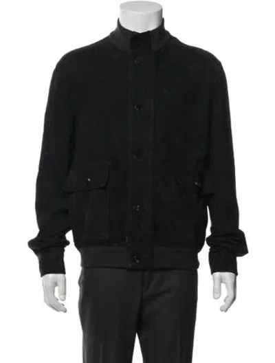 Pre-owned The Row Lambskin Bomber Jacket In Blue
