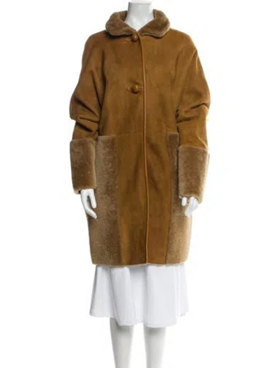 Pre-owned The Row Lambskin Coat In Brown