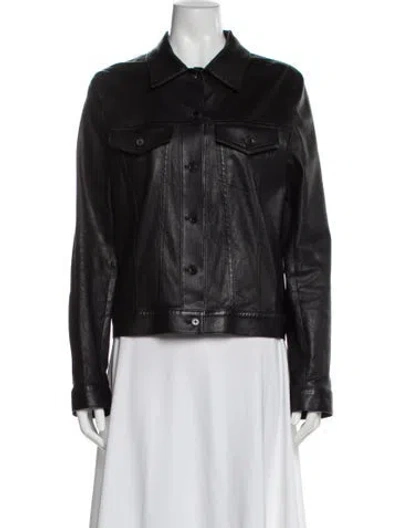 Pre-owned The Row Lambskin Denim Jacket In Black