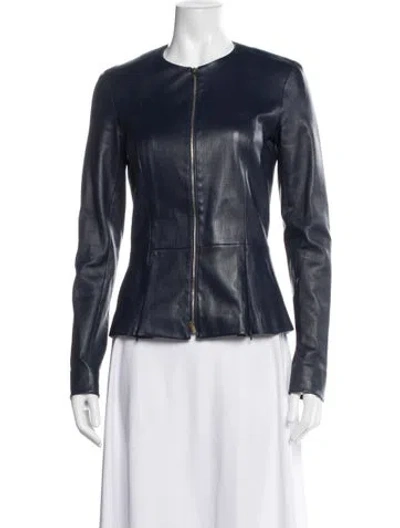 Pre-owned The Row Lambskin Jacket In Blue
