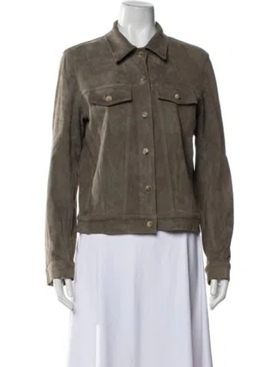 Pre-owned The Row Lambskin Jacket In Green