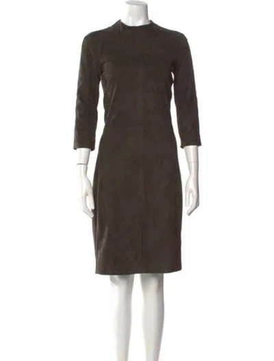 Pre-owned The Row Lambskin Knee-length Dress In Green