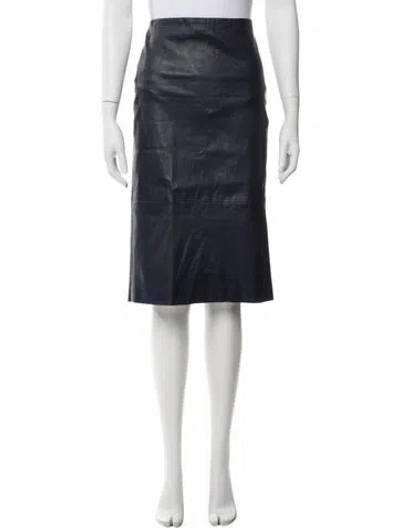 Pre-owned The Row Lambskin Knee-length Skirt In Blue