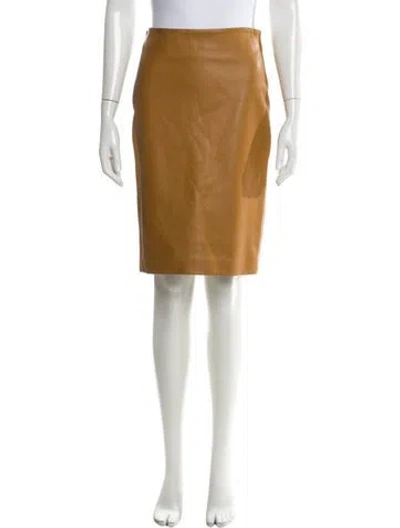 Pre-owned The Row Lambskin Knee-length Skirt In Brown
