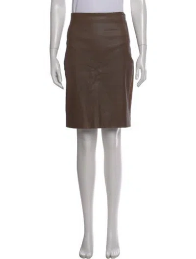 Pre-owned The Row Lambskin Knee-length Skirt In Brown