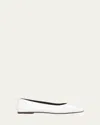 The Row Lambskin Leather Ballerina Flats In White
