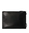 The Row Lambskin Leather Wristlet Pouch In Black