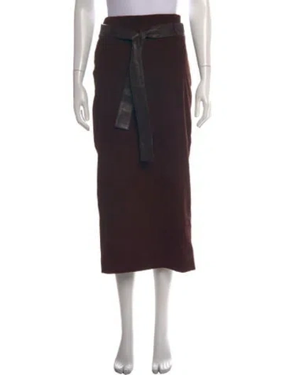 Pre-owned The Row Lambskin Long Skirt In Brown