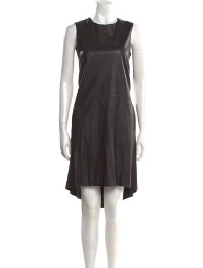 Pre-owned The Row Lambskin Midi Length Dress In Black