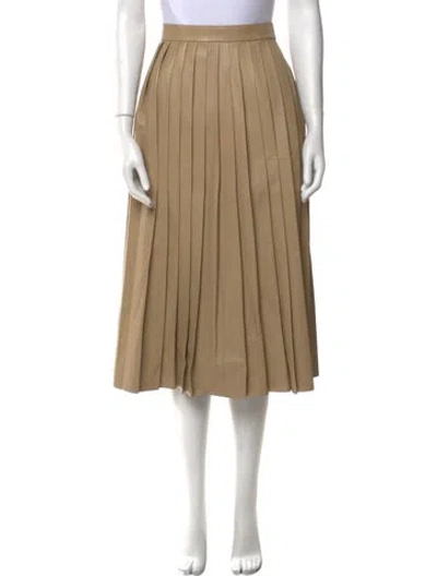 Pre-owned The Row Lambskin Midi Length Skirt In Brown