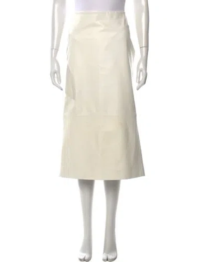 Pre-owned The Row Lambskin Midi Length Skirt In Neutrals