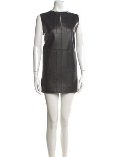 Pre-owned The Row Lambskin Mini Dress In Black