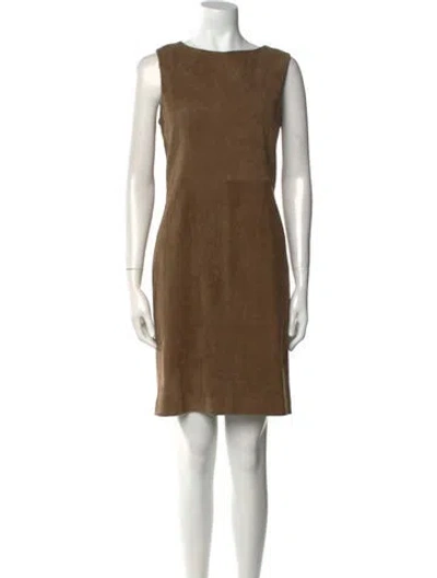 Pre-owned The Row Lambskin Mini Dress In Brown