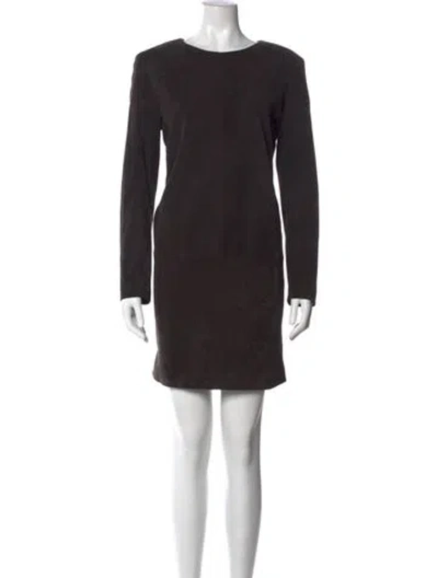 Pre-owned The Row Lambskin Mini Dress In Gray