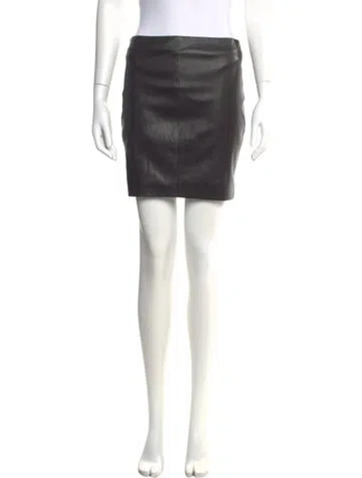 Pre-owned The Row Lambskin Mini Skirt In Black