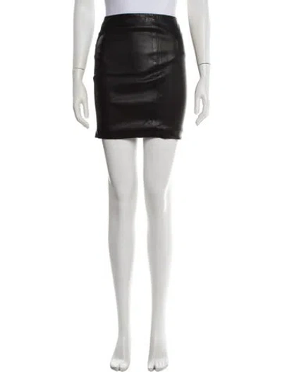 Pre-owned The Row Lambskin Mini Skirt In Black