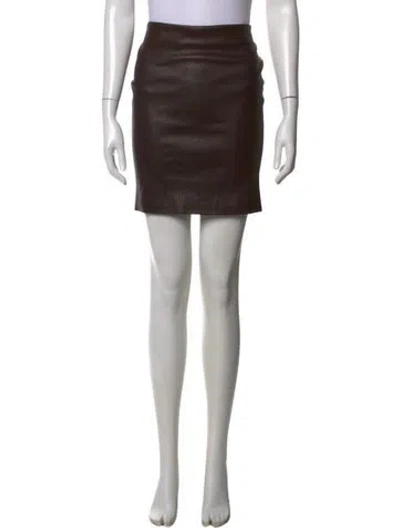 Pre-owned The Row Lambskin Mini Skirt In Black
