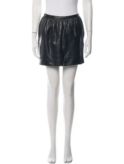 Pre-owned The Row Lambskin Mini Skirt In Black