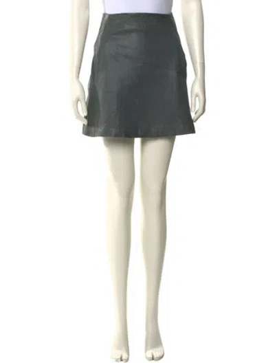 Pre-owned The Row Lambskin Mini Skirt In Blue