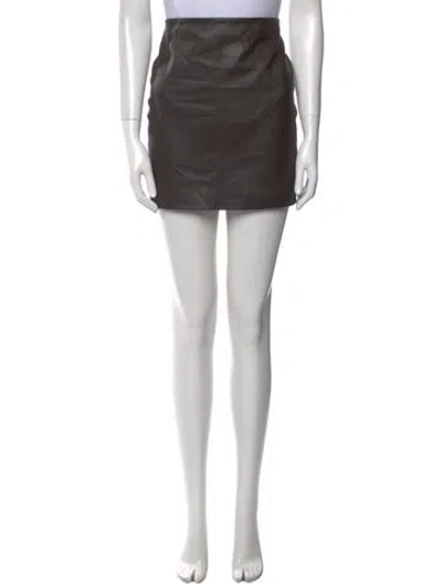 Pre-owned The Row Lambskin Mini Skirt In Brown