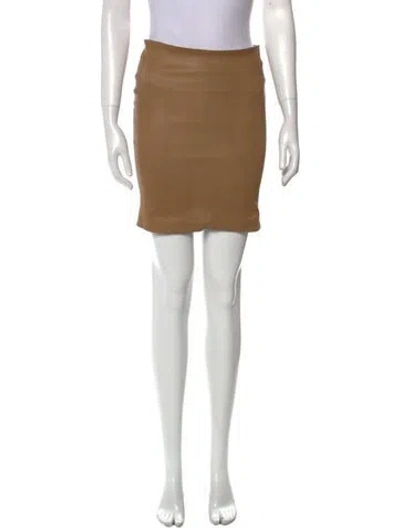 Pre-owned The Row Lambskin Mini Skirt In Neutral
