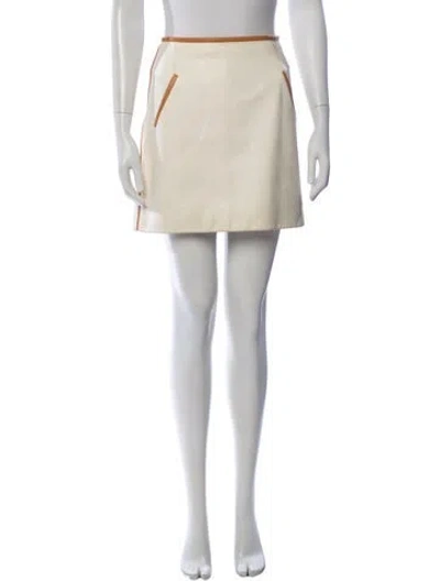 Pre-owned The Row Lambskin Mini Skirt In Neutral