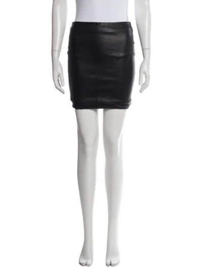 Pre-owned The Row Lambskin Mini Skirt W/ Tags In Black
