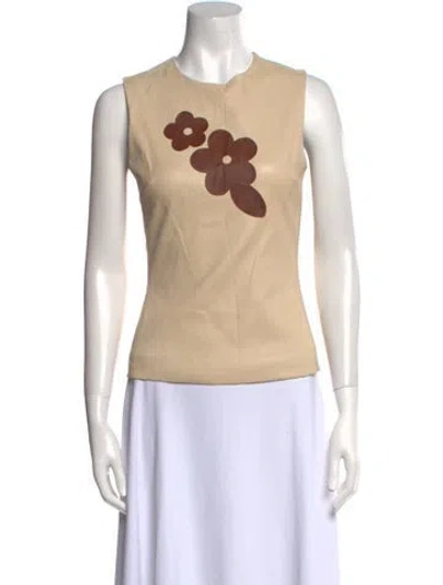 Pre-owned The Row Lambskin Printed Top In Neutral