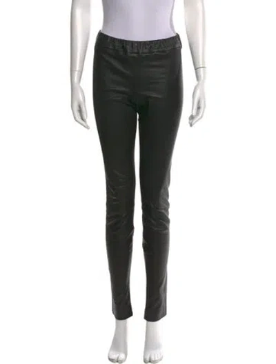 Pre-owned The Row Lambskin Skinny Leg Pants In Black