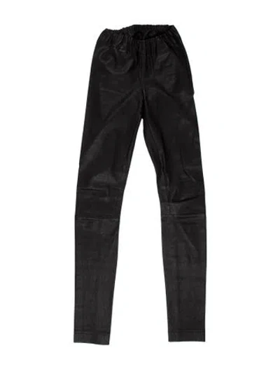 Pre-owned The Row Lambskin Skinny Leg Pants In Black