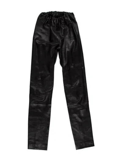 Pre-owned The Row Lambskin Skinny Leg Pants In Black