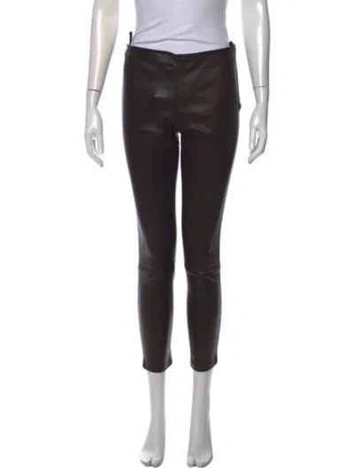 Pre-owned The Row Lambskin Skinny Leg Pants In Black