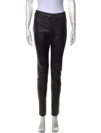 Pre-owned The Row Lambskin Skinny Leg Pants In Black